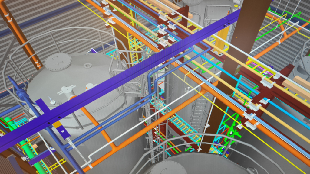 3D-modell flödesschema tankfarm